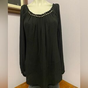 Jennifer Lopez Black Long Sleeve Top